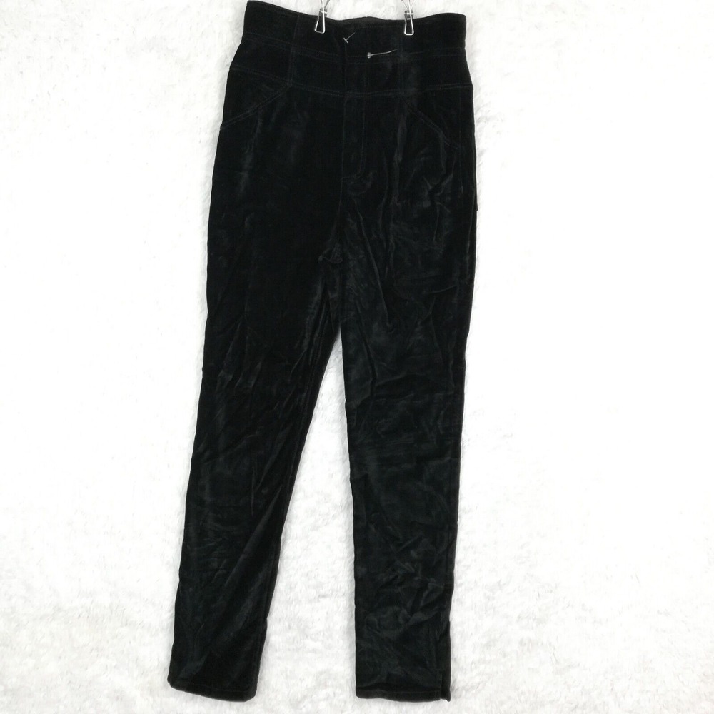 Rebecca‎ Taylor Womens Pants Velveteen Skinny Black Ultra High Rise 4 New